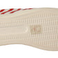 Red White Anchor Studded Loafers Shoes