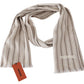 Elegant Striped Wool Scarf with Fringes