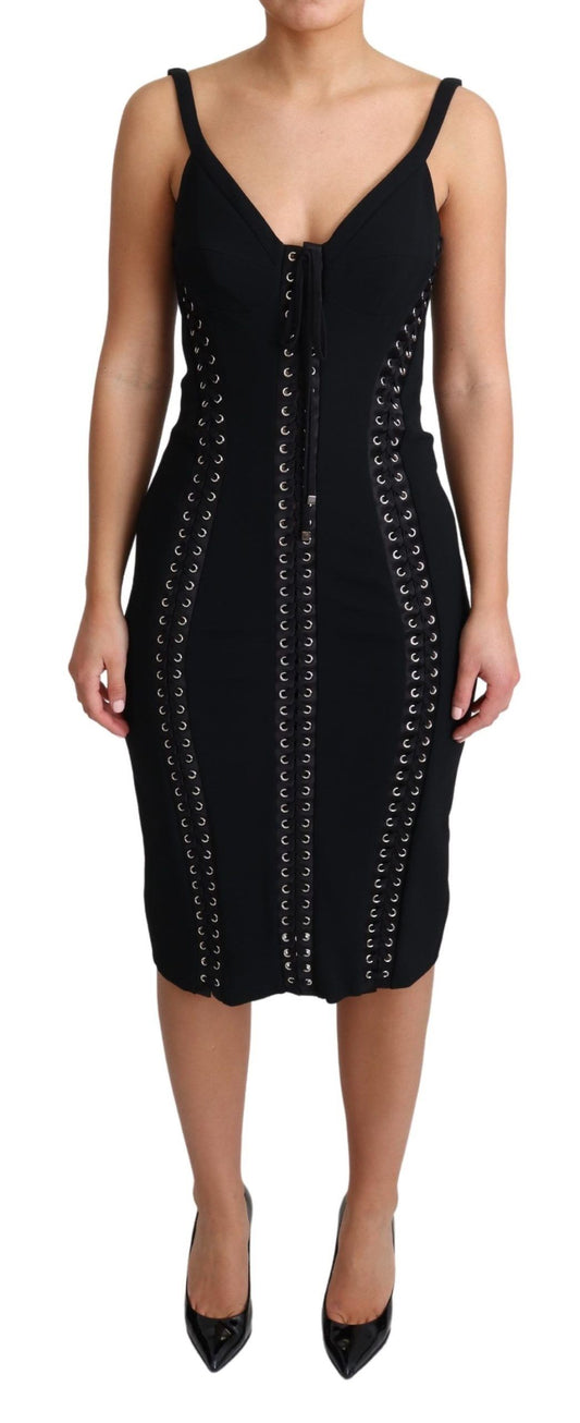 Elegant Black Bodycon Zip Dress