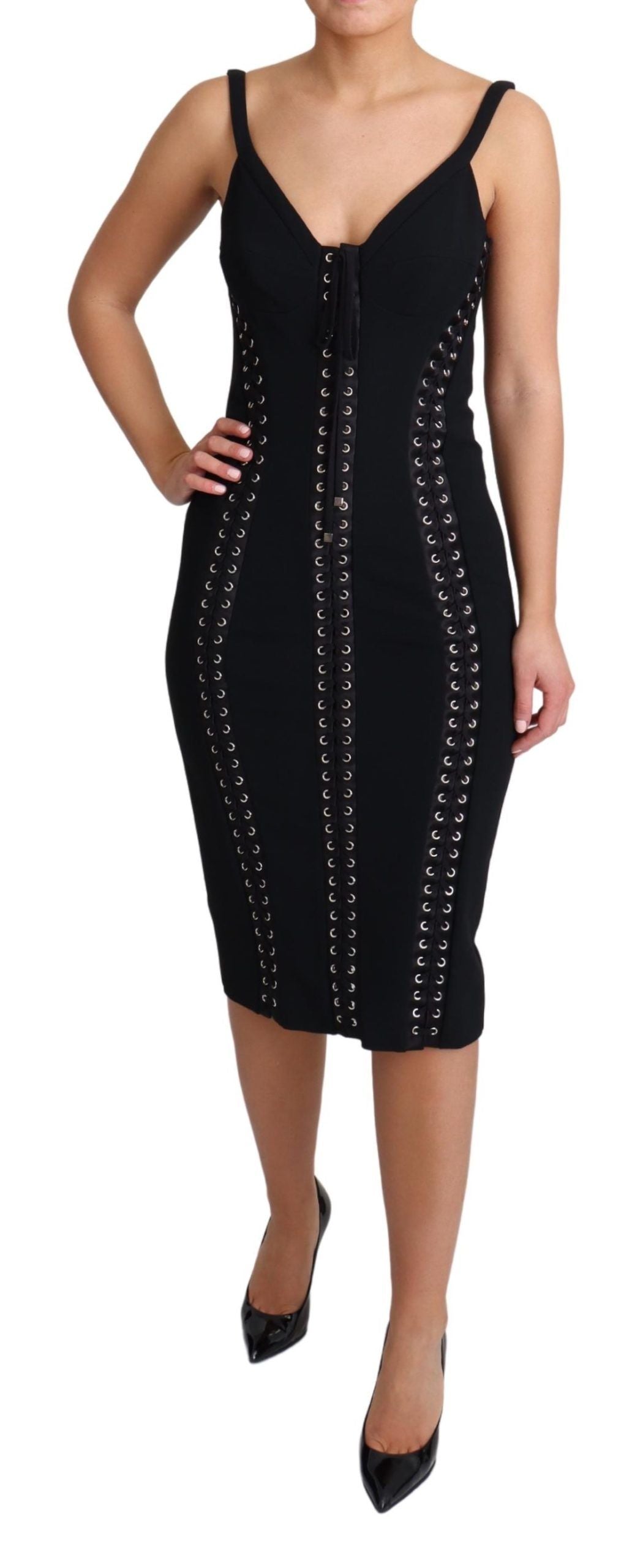 Elegant Black Bodycon Zip Dress