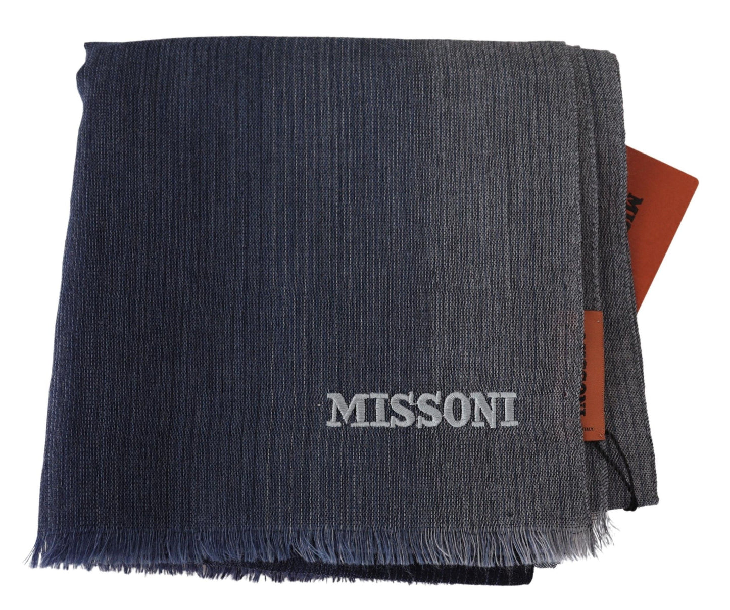 Chic Gray Wool Scarf with Signature Fringe