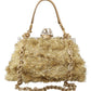 Gold Crystal-Studded Evening Bag