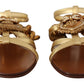 Chic Gladiator Flats with Heart and Chain Accents