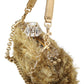 Gold Crystal-Studded Evening Bag