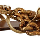 Chic Gladiator Flats with Heart and Chain Accents