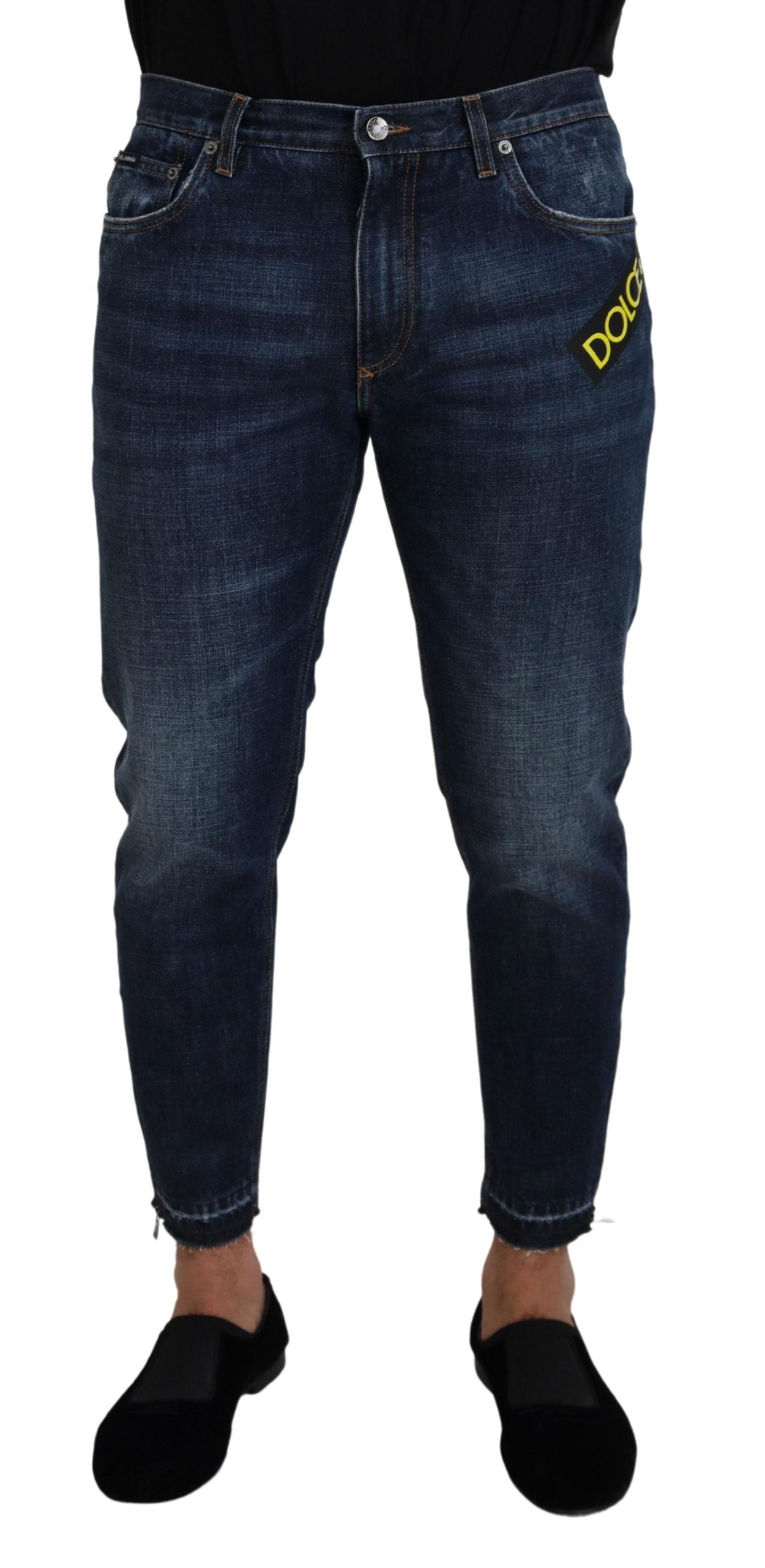 Sleek Italian Denim Pants for Sophisticated Style