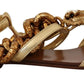 Chic Gladiator Flats with Heart and Chain Accents