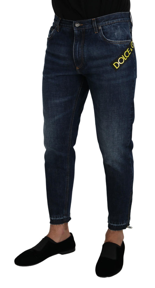 Sleek Italian Denim Pants for Sophisticated Style