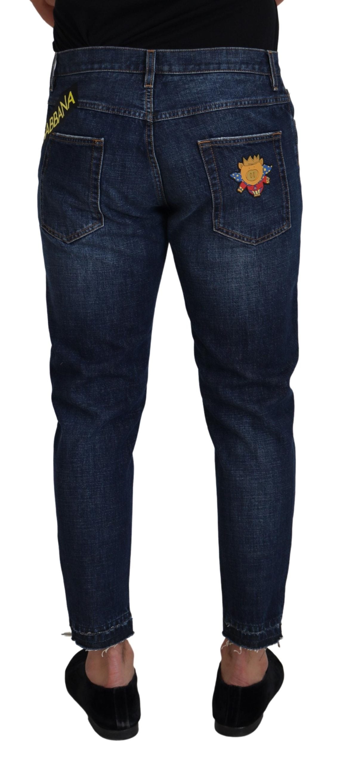 Sleek Italian Denim Pants for Sophisticated Style