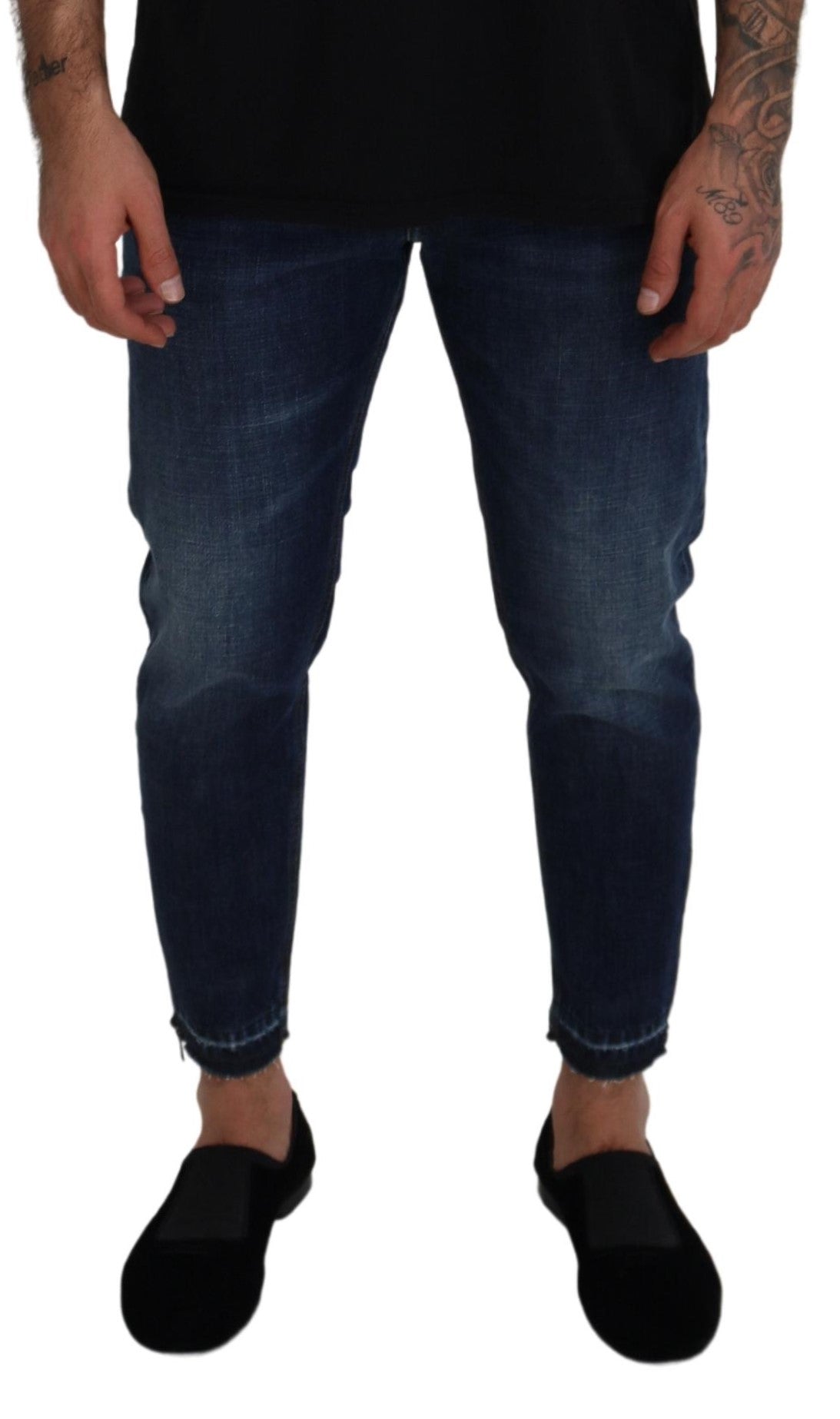 Sleek Italian Denim Pants for Sophisticated Style