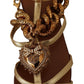 Chic Gladiator Flats with Heart and Chain Accents