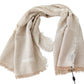 Elegant Beige Wool Scarf with Fringes