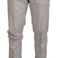 Off White Silk Mid Waist Chino Pants