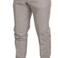 Off White Silk Mid Waist Chino Pants