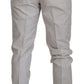 Off White Silk Mid Waist Chino Pants