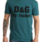 Elegant Blue Crew Neck Designer T-Shirt