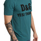 Elegant Blue Crew Neck Designer T-Shirt