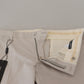 Off White Silk Mid Waist Chino Pants