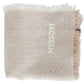 Elegant Beige Wool Scarf with Fringes