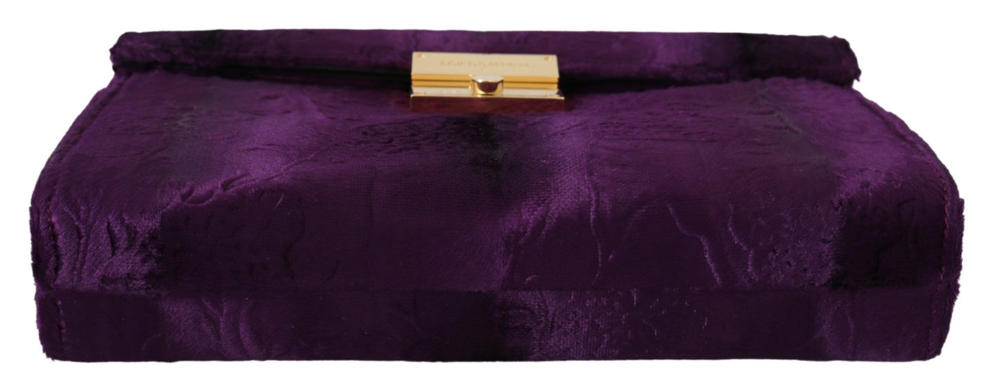 Chic Velvet Crocodile-Print Clutch Bag