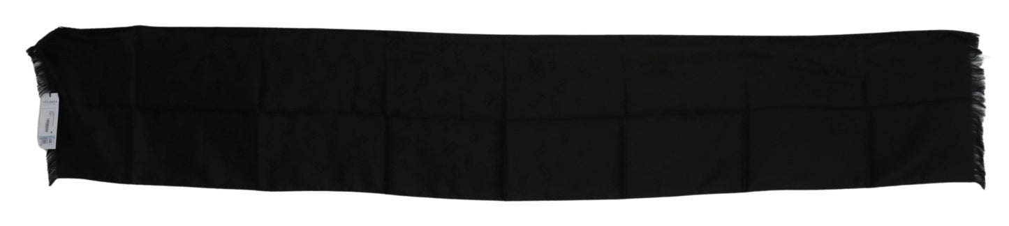 Elegant Black Silk Men's Scarf