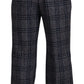 Gray Checkered Mid Waist Men Pants