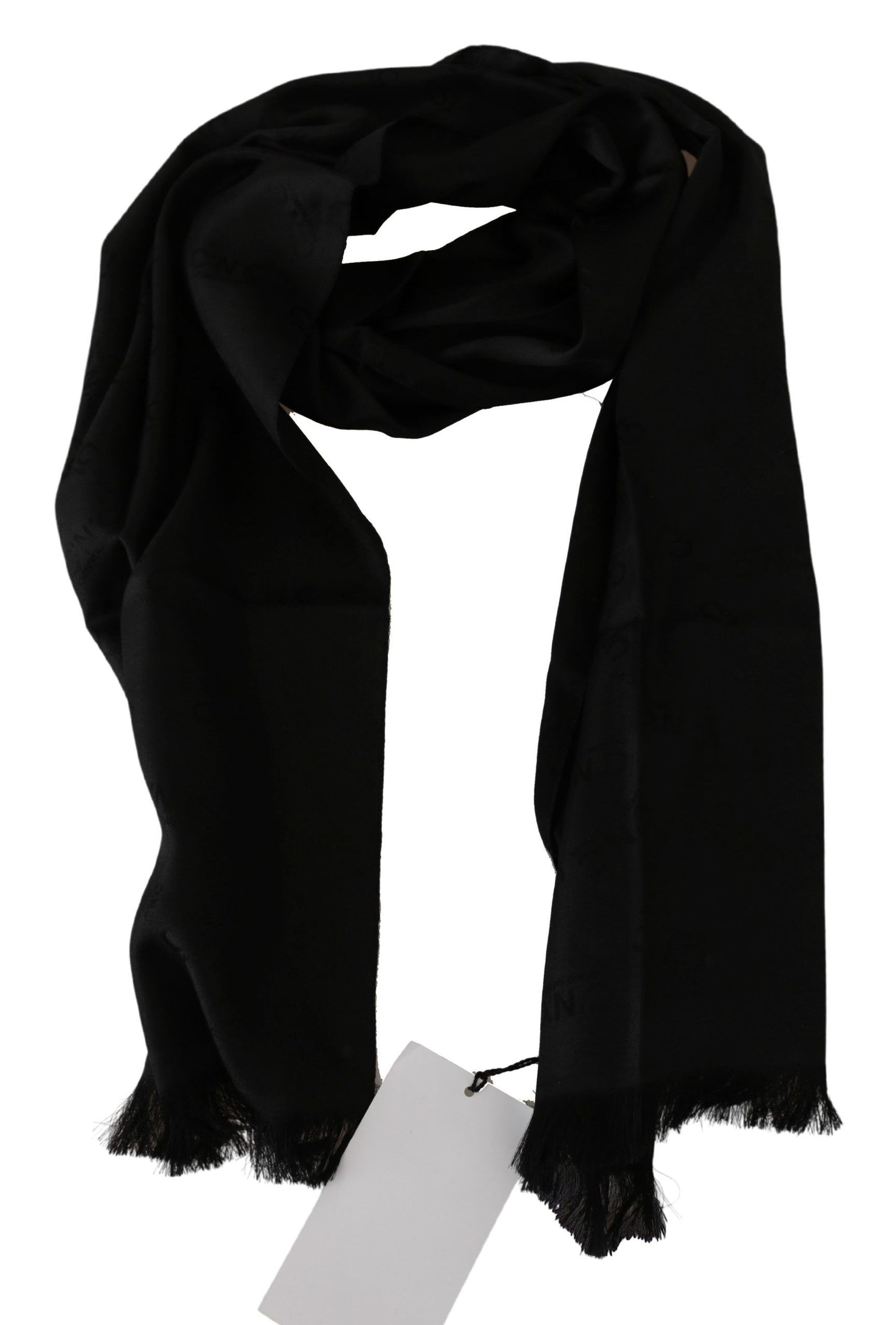 Elegant Black Silk Men's Scarf