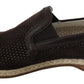Brown Leather Perforated Men Loafers Shoes