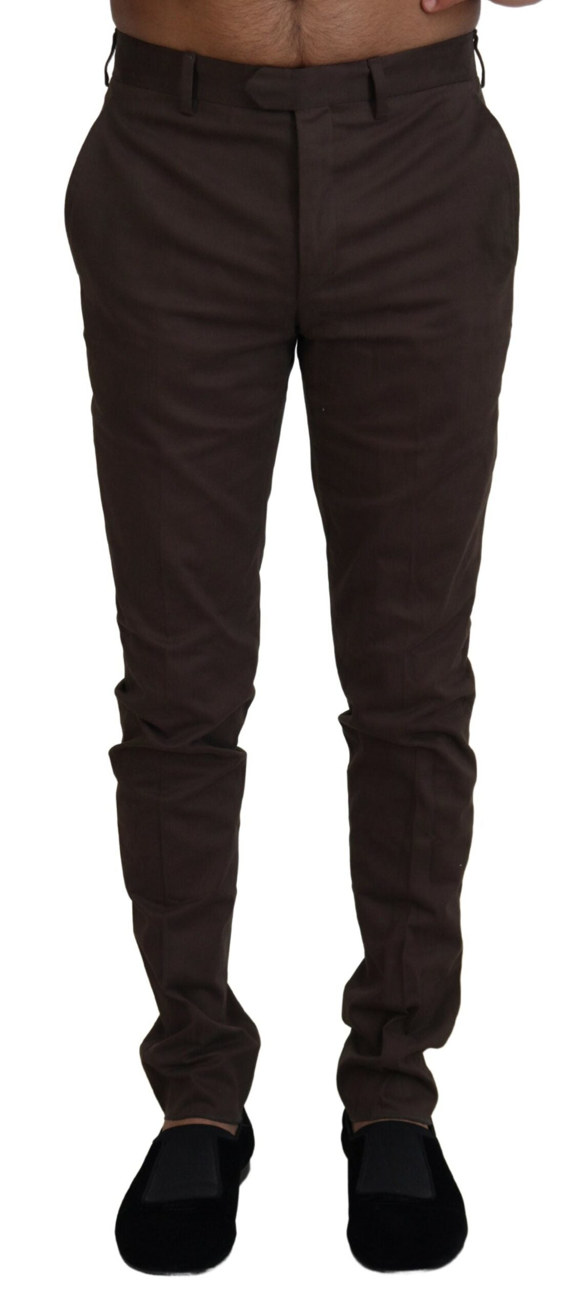 Elegant Brown Italian Designer Pants