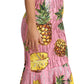 Sequined Pink Pineapple Midi Dress
