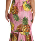 Sequined Pink Pineapple Midi Dress