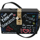Hand-Painted Wooden Box Shoulder Bag