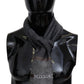 Elegant Paisley Wool Scarf in Black