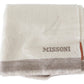 Elegant Beige Wool Scarf with Embroidered Logo