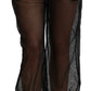Black See Through Jogger Polyester Pants