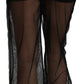 Black See Through Jogger Polyester Pants