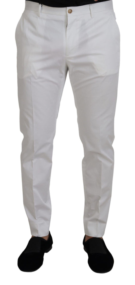 Sleek Slim Fit Chinos in White