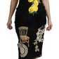 Sicilian Charm Sleeveless Bodycon Midi Dress