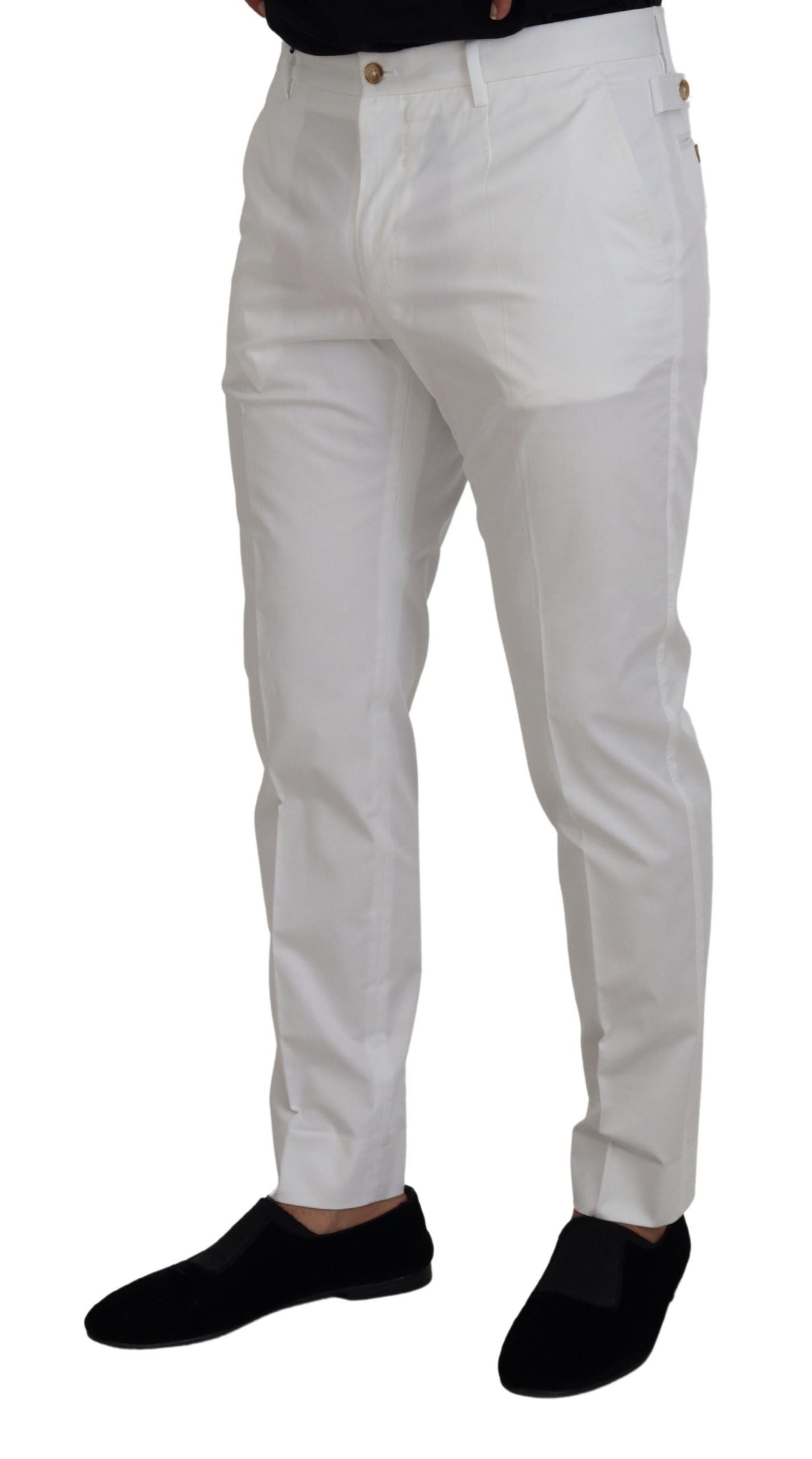 Sleek Slim Fit Chinos in White