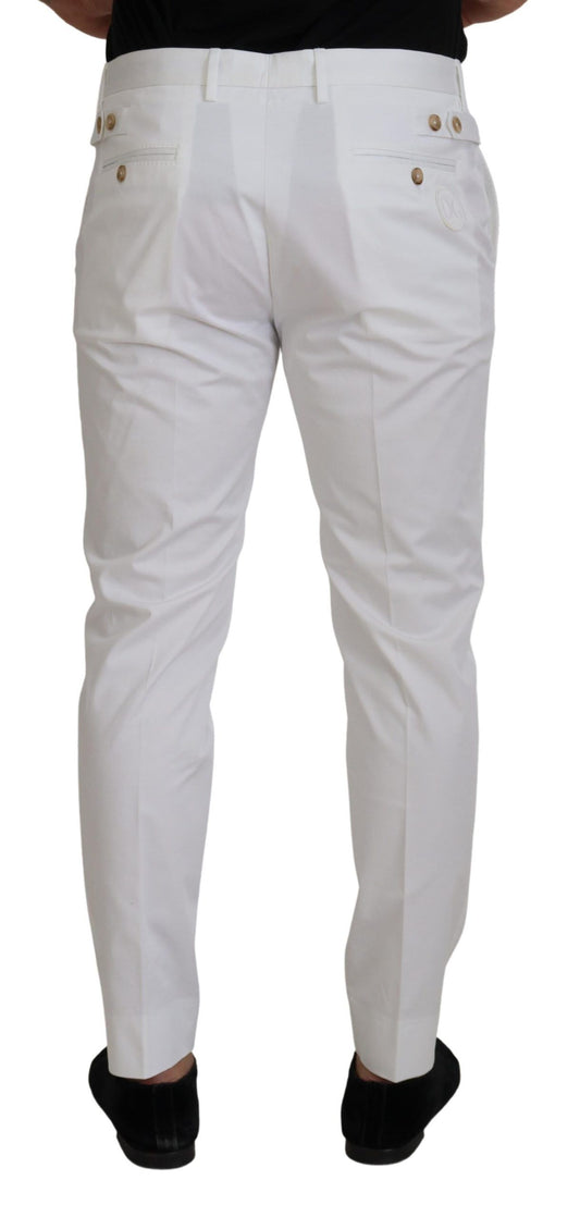 Sleek Slim Fit Chinos in White