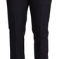 Elegant Black Three-Piece Wool Blend Suit
