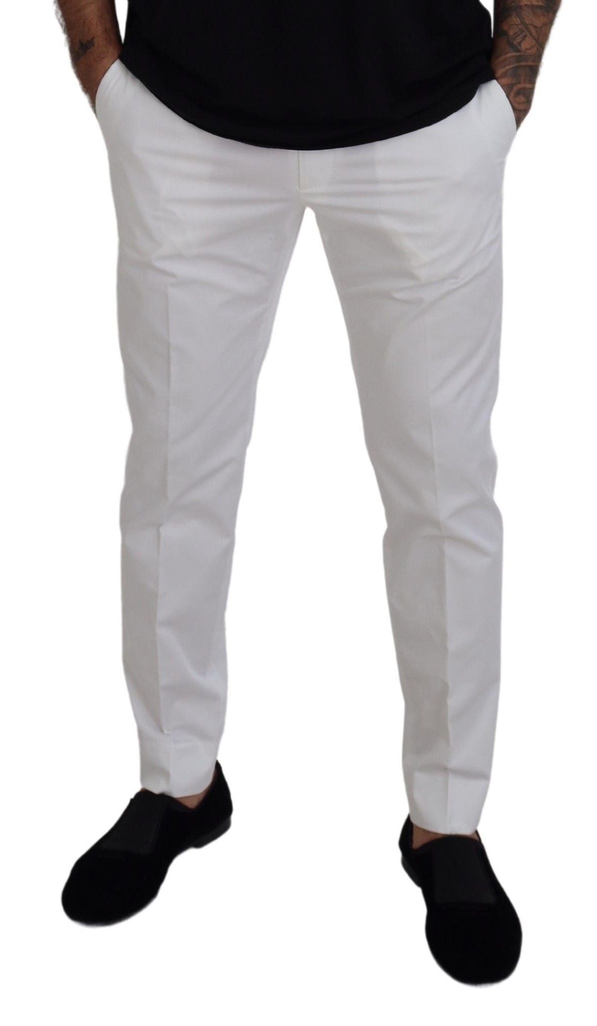 Sleek Slim Fit Chinos in White