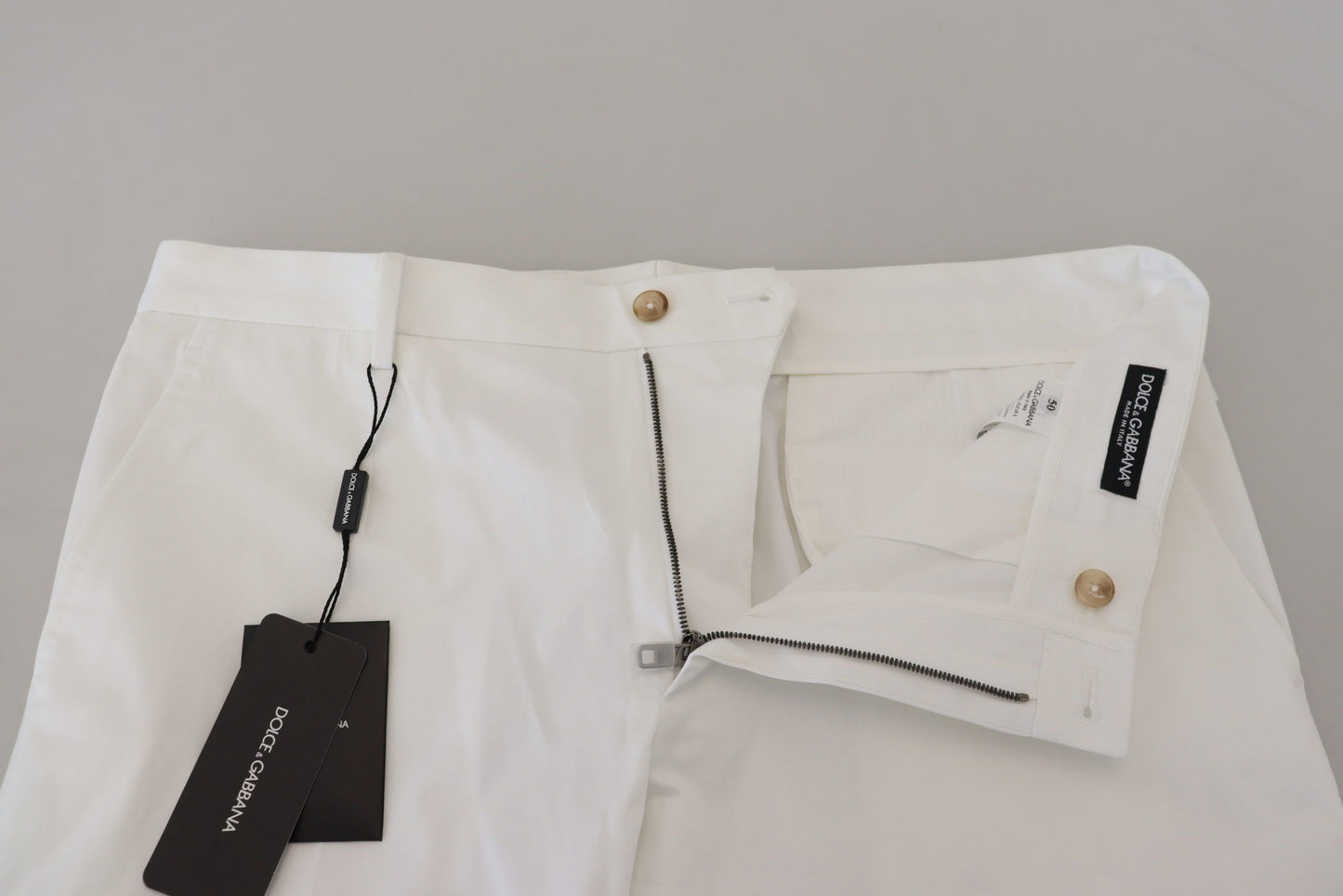 Sleek Slim Fit Chinos in White