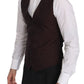Elegant Bordeaux Brocade Formal Vest