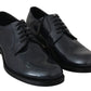 Elegant Blue Leather Derby Dress Shoes