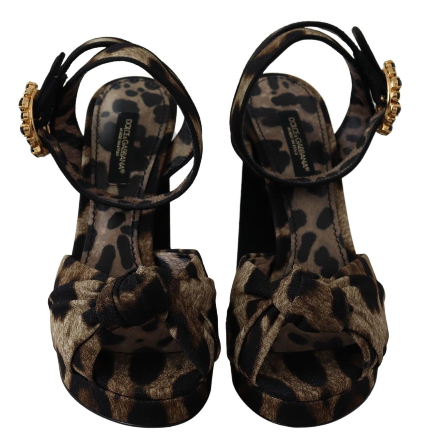 Leopard Print Ankle Strap Sandals