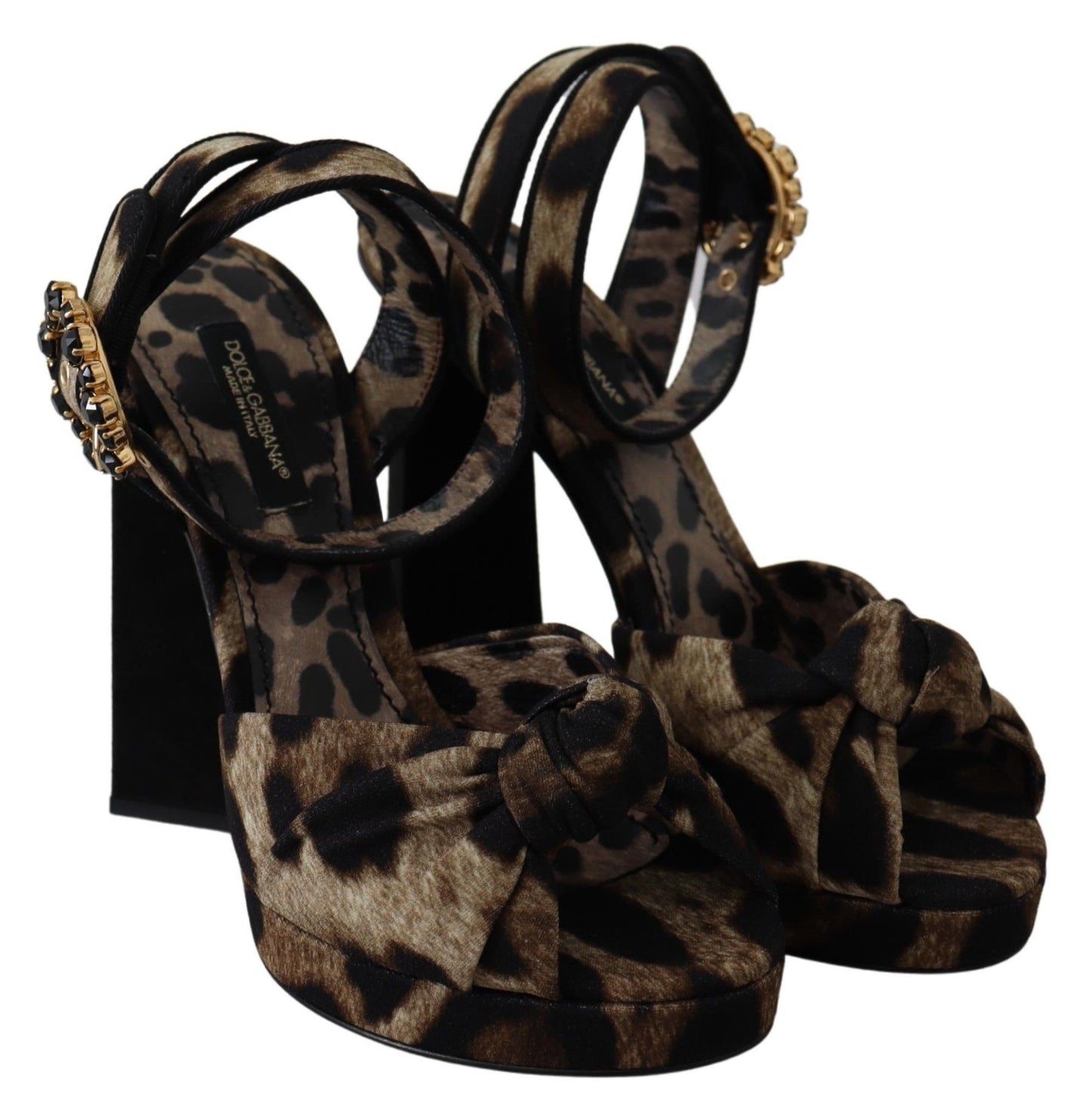 Leopard Print Ankle Strap Sandals