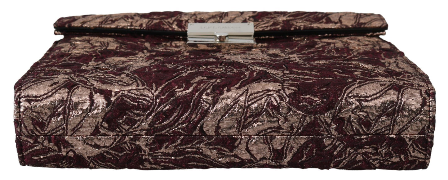 Exquisite Bordeaux Croco Leather Briefcase Clutch