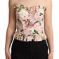 Romantic Lily Print Bustier Top in Pink