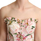 Romantic Lily Print Bustier Top in Pink